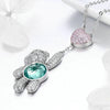 Dazzling Bear and Heart 925 Sterling Silver Fashion Pendant Necklace-Necklaces-Innovato Design-Innovato Design