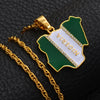 Gold/Silver-Plated Nigeria Map Flag Rhinestone Pendant Necklace-Necklaces-Innovato Design-Innovato Design