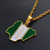 Gold/Silver-Plated Nigeria Map Flag Rhinestone Pendant Necklace-Necklaces-Innovato Design-Innovato Design