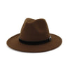 Wool Felt Fedora Panama Hat with Belt and Buckle-Hats-Innovato Design-Coffee-L-Innovato Design
