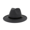Wool Felt Fedora Panama Hat with Belt and Buckle-Hats-Innovato Design-Dark Grey-L-Innovato Design