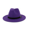 Wool Felt Fedora Panama Hat with Belt and Buckle-Hats-Innovato Design-Purple-L-Innovato Design