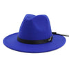 Wool Felt Fedora Panama Hat with Decorative Belt-Hats-Innovato Design-Royalblue-L-Innovato Design