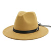 Wool Felt Fedora Panama Hat with Decorative Belt-Hats-Innovato Design-Camel-L-Innovato Design