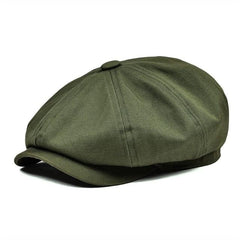 Large Retro Twill Cotton Newsboy Cap-Hats-Innovato Design-Army Green-M-Innovato Design