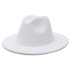 Solid Color Wide Brim Wool Felt Fedora Hat-Hats-Innovato Design-White-XL-Innovato Design