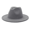 Solid Color Wide Brim Wool Felt Fedora Hat-Hats-Innovato Design-Gray-XL-Innovato Design