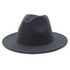 Solid Color Wide Brim Wool Felt Fedora Hat-Hats-Innovato Design-Dark Grey-L-Innovato Design
