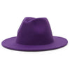 Solid Color Wide Brim Wool Felt Fedora Hat-Hats-Innovato Design-Purple-XL-Innovato Design