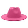 Solid Color Wide Brim Wool Felt Fedora Hat-Hats-Innovato Design-Rose-XL-Innovato Design