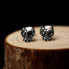 Skull Cubic Zirconia Eye 925 Sterling Silver Vintage Punk Rock Stud Earrings-Earrings-Innovato Design-Innovato Design