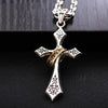 Ring and Cross 925 Sterling Silver Vintage Fashion Pendant Necklace-Gothic Necklaces-Innovato Design-Innovato Design