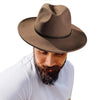 Luxury Unisex Wide Brim Vintage Australian Wool Felt Fedora Hat-Hats-Innovato Design-Black-M-Innovato Design