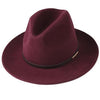 Luxury Unisex Wide Brim Vintage Australian Wool Felt Fedora Hat-Hats-Innovato Design-Wine Red-M-Innovato Design