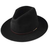 Luxury Unisex Wide Brim Vintage Australian Wool Felt Fedora Hat-Hats-Innovato Design-Black-M-Innovato Design