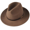Luxury Unisex Wide Brim Vintage Australian Wool Felt Fedora Hat-Hats-Innovato Design-Light Brown-L-Innovato Design