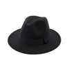Classic Wide Brim Woolen Fedora Panama Sun Hat-Hats-Innovato Design-Black-Innovato Design