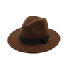 Classic Wide Brim Woolen Fedora Panama Sun Hat-Hats-Innovato Design-Coffee-Innovato Design