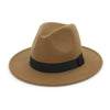 Classic Wide Brim Woolen Fedora Panama Sun Hat-Hats-Innovato Design-Khaki-Innovato Design