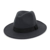 Classic Wide Brim Woolen Fedora Panama Sun Hat-Hats-Innovato Design-Dark Gray-Innovato Design