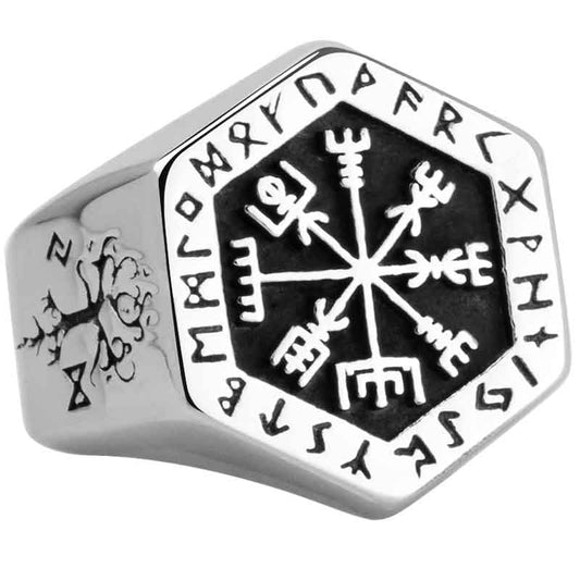 Nordic Mythology Viking Rune Stainless Steel Fashion Ring-Rings-Innovato Design-7-Innovato Design