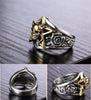 Gothic Gold-Plated Skull Star 925 Sterling Silver Vintage Punk Biker Ring-Rings-Innovato Design-7-Innovato Design