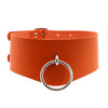 Silver Color Metal Ring Belt Choker Leather Gothic Harajuku Necklace-Necklace-Innovato Design-Orange-Innovato Design
