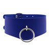 Silver Color Metal Ring Belt Choker Leather Gothic Harajuku Necklace-Necklace-Innovato Design-Blue-Innovato Design