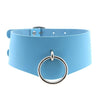 Silver Color Metal Ring Belt Choker Leather Gothic Harajuku Necklace-Necklace-Innovato Design-Light Blue-Innovato Design