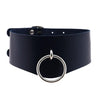 Silver Color Metal Ring Belt Choker Leather Gothic Harajuku Necklace-Necklace-Innovato Design-Dark Blue-Innovato Design