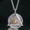 Round and Triangle Masonic with an Eye and Skull Stainless Steel Necklace-Necklaces-Innovato Design-Innovato Design