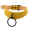 Adjustable Black Metal Ring Choker Collar Leather Gothic Punk Harajuku Necklace-Necklace-Innovato Design-Yellow-Innovato Design