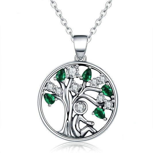 "The Man and the Tree of Life" 925 Sterling Silver Fashion Pendant Necklace-Necklaces-Innovato Design-Innovato Design