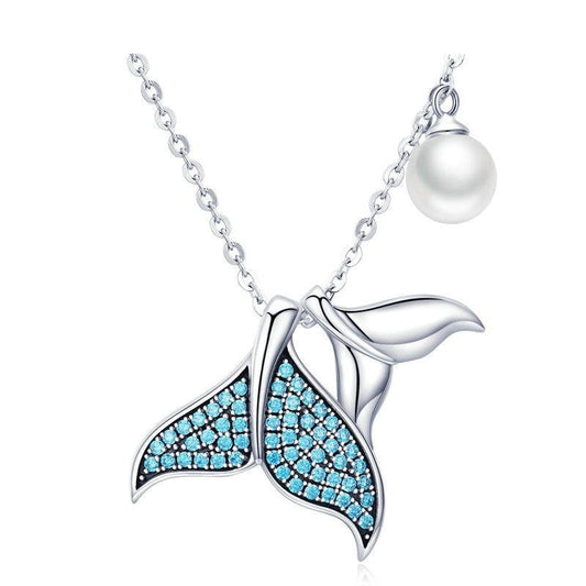 "Tear from a Mermaid" Cubic Zirconia 925 Sterling Silver Fashion Pendant Necklace-Necklaces-Innovato Design-Innovato Design