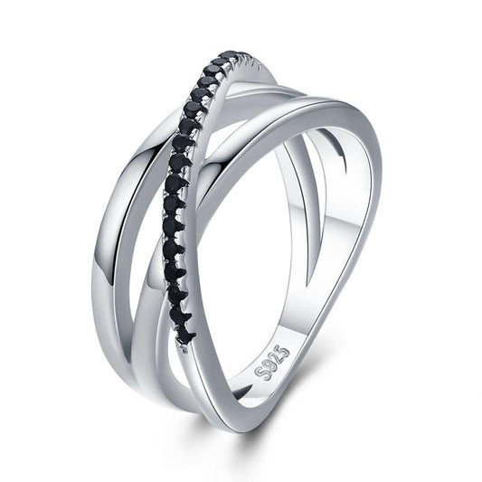 Black Spinel 925 Sterling Silver Fine Engagement Ring-Rings-Innovato Design-7-Innovato Design