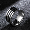 10mm Silver and Black Plated Titanium Vintage Ring-Rings-Innovato Design-7-Innovato Design