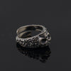 Gothic Punk Skull 925 Sterling Silver Resizable Vintage Ring-Rings-Innovato Design-Innovato Design