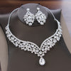 Baroque Crystal and Rhinestone Tiara, Necklace & Earrings Wedding Jewelry Set-Jewelry Sets-Innovato Design-Innovato Design