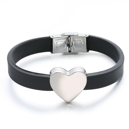 Custom Engrave Silicone and Stainless Steel Fashion Bracelet-Bracelets-Innovato Design-Innovato Design