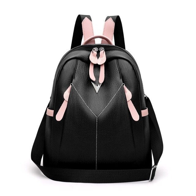 designer leather travel backpacks Luxury PU Leather Backpack and Travel Bag, Balck