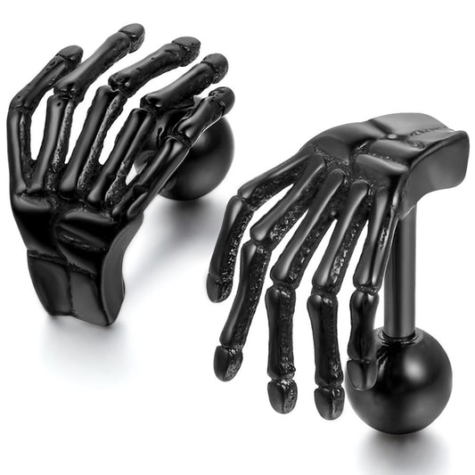 Claw Stainless Steel Fashion Punk Rock Stud Earrings-Earrings-Innovato Design-Black-Innovato Design