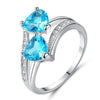 Heart Crystal and Cubic Zirconia Fashion Engagement Ring-Rings-Innovato Design-10-Blue-Innovato Design