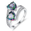 Heart Crystal and Cubic Zirconia Fashion Engagement Ring-Rings-Innovato Design-9-Rainbow-Innovato Design