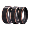 Matte Black with Rose Golden Step Tungsten Wedding Rings-Rings-Innovato Design-4-10mm-Innovato Design