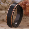 Matte Black with Rose Golden Step Tungsten Wedding Rings-Rings-Innovato Design-4-10mm-Innovato Design