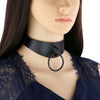 Adjustable Black Metal Ring Choker Collar Leather Gothic Punk Harajuku Necklace-Necklace-Innovato Design-Black-Innovato Design