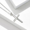Simple Crucifix with Cubic Zirconia 925 Sterling Silver Fashion Pendant Necklace-Necklaces-Innovato Design-Innovato Design