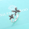 Flower Designs 925 Sterling Silver Adjustable Ring-Rings-Innovato Design-Innovato Design