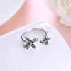 Flower Designs 925 Sterling Silver Adjustable Ring-Rings-Innovato Design-Innovato Design