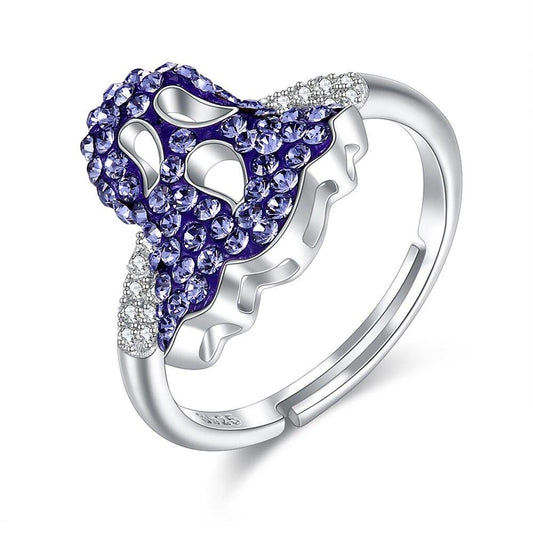 Crystal Ghost 925 Sterling Silver Adjustable Retro Ring-Rings-Innovato Design-Innovato Design